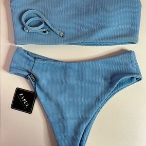 ZAFUL Blue Textured Bikini Set